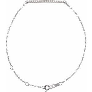 14K White 1/8 CTW Natural Diamond Bar 6 1/2-71/2" Bracelet