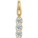 14K Yellow 1/4 CTW Natural Diamond Three-Stone Pendant