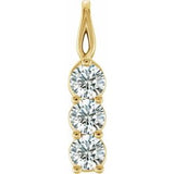 14K Yellow 3/4 CTW Natural Diamond Three-Stone Pendant