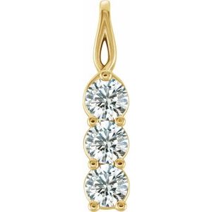 14K Yellow 3/4 CTW Natural Diamond Three-Stone Pendant