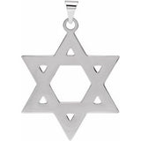 14K White 32x26 mm Star of David Pendant