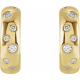 14K Yellow 1/10 CTW Natural Diamond Hoop Earrings