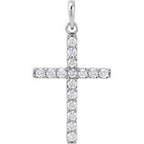 Platinum 1/2 CTW Natural Diamond Cross Pendant