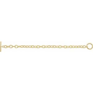 Yellow-Plated Sterling Silver 7 mm Charm Cable 8" Bracelet