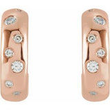 14K Rose 1/10 CTW Natural Diamond Hoop Earrings