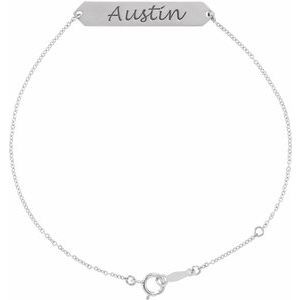 14K White Geometric 7-8" Bracelet