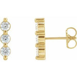 14K Yellow 1/2 CTW Natural Diamond Bar Earrings