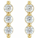 14K Yellow 1/2 CTW Natural Diamond Bar Earrings