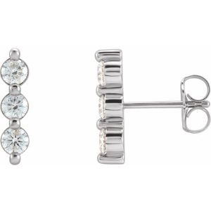Platinum 1/2 CTW Natural Diamond Bar Earrings