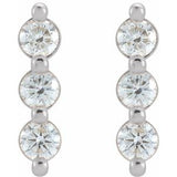 Platinum 1/2 CTW Natural Diamond Bar Earrings