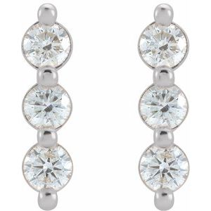 Platinum 1/2 CTW Natural Diamond Bar Earrings