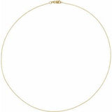 14K Yellow 1 mm Diamond-Cut Bead 7" Chain