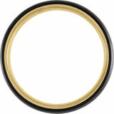 18K Yellow Gold PVD Titanium 6 mm Comfort-Fit Half Round Band Size 7