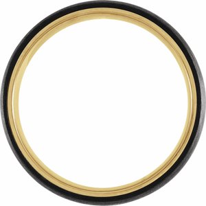 18K Yellow Gold PVD Titanium 6 mm Comfort-Fit Half Round Band Size 9