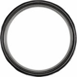 Black Titanium 8 mm Grooved Stepped-Edge Comfort-Fit Flat Band Size 9