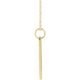 18K Yellow Gold-Plated Sterling Silver 20x5 mm Engravable Bar 20" Necklace