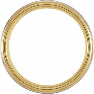18K Yellow Gold PVD Tungsten 8 mm Stepped-Edge Comfort-Fit Flat Band Size 10