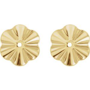 14K Yellow 9 mm OD Buttercup Earring Jackets