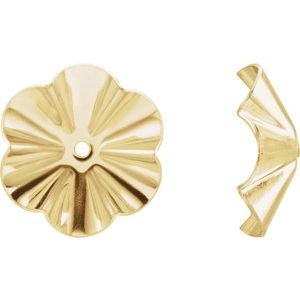 14K Yellow 9 mm OD Buttercup Earring Jackets