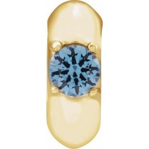 14K Yellow Imitation Blue Zircon Birth of a Child® December  Charm/Pendant