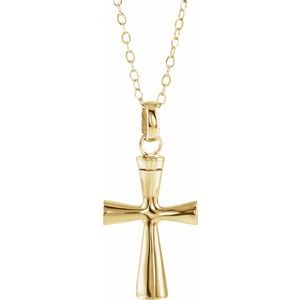 10K Yellow Cross Ash Holder Pendant