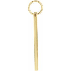 18K Yellow Gold-Plated Sterling Silver 20x5 mm Engravable Bar Charm/Pendant