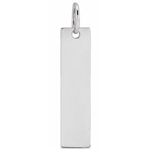 Sterling Silver 20x5 mm Engravable Bar Charm/Pendant