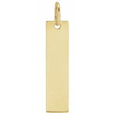 14K Yellow 20x5 mm Engravable Bar Charm/Pendant