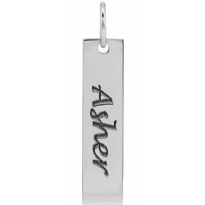 Sterling Silver 20x5 mm Engravable Bar Charm/Pendant