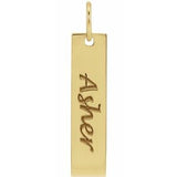 14K Yellow 20x5 mm Engravable Bar Charm/Pendant
