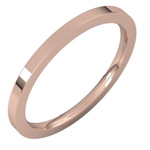 14K Rose 1.5 mm Comfort-Fit Flat Band Size 18.5