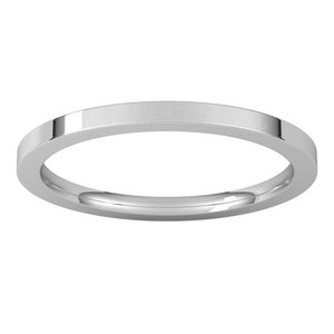 14K X1 White 1.5 mm Comfort-Fit Flat Band Size 20