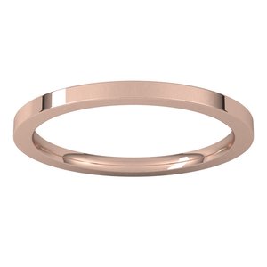 14K Rose 1.5 mm Comfort-Fit Flat Band Size 18.5