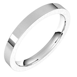 14K X1 White 2.5 mm Comfort-Fit Flat Band Size 15.5