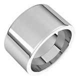 14K White 12 mm Comfort-Fit Flat Band Size 8