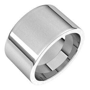 14K White 12 mm Comfort-Fit Flat Band Size 8