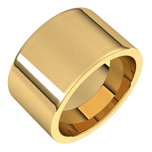 14K Yellow 12 mm Comfort-Fit Flat Band Size 12