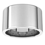14K White 12 mm Comfort-Fit Flat Band Size 14.5