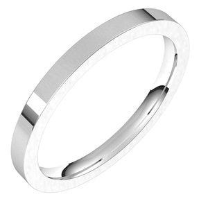 14K X1 White 2 mm Comfort-Fit Flat Band Size 19.5