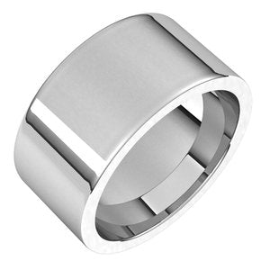 14K White 10 mm Comfort-Fit Flat Band Size 11