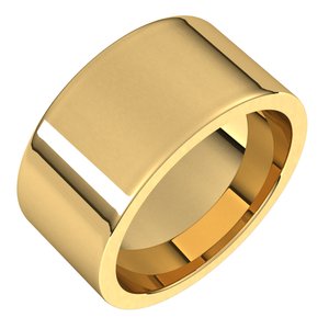 14K Yellow 10 mm Comfort-Fit Flat Band Size 5.5