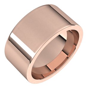 18K Rose 10 mm Comfort-Fit Flat Band Size 7
