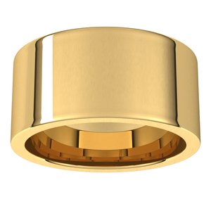 14K Yellow 10 mm Comfort-Fit Flat Band Size 6.5