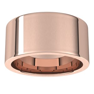 18K Rose 10 mm Comfort-Fit Flat Band Size 7