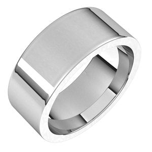 14K White 8 mm Comfort-Fit Flat Band Size 11
