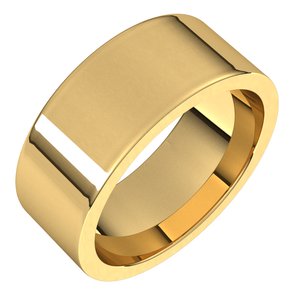 14K Yellow 8 mm Comfort-Fit Flat Band Size 4.5