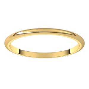 14K Yellow 1.5 mm Half Round Band Size 9.5