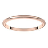 14K Rose 1.5 mm Half Round Band Size 4.5