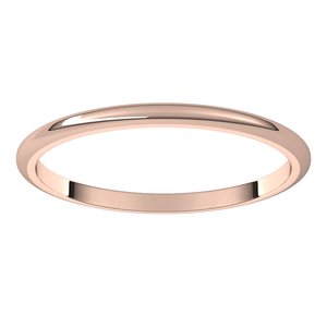 14K Rose 1.5 mm Half Round Band Size 4.5