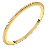 14K Yellow 1 mm Half Round Band Size 19